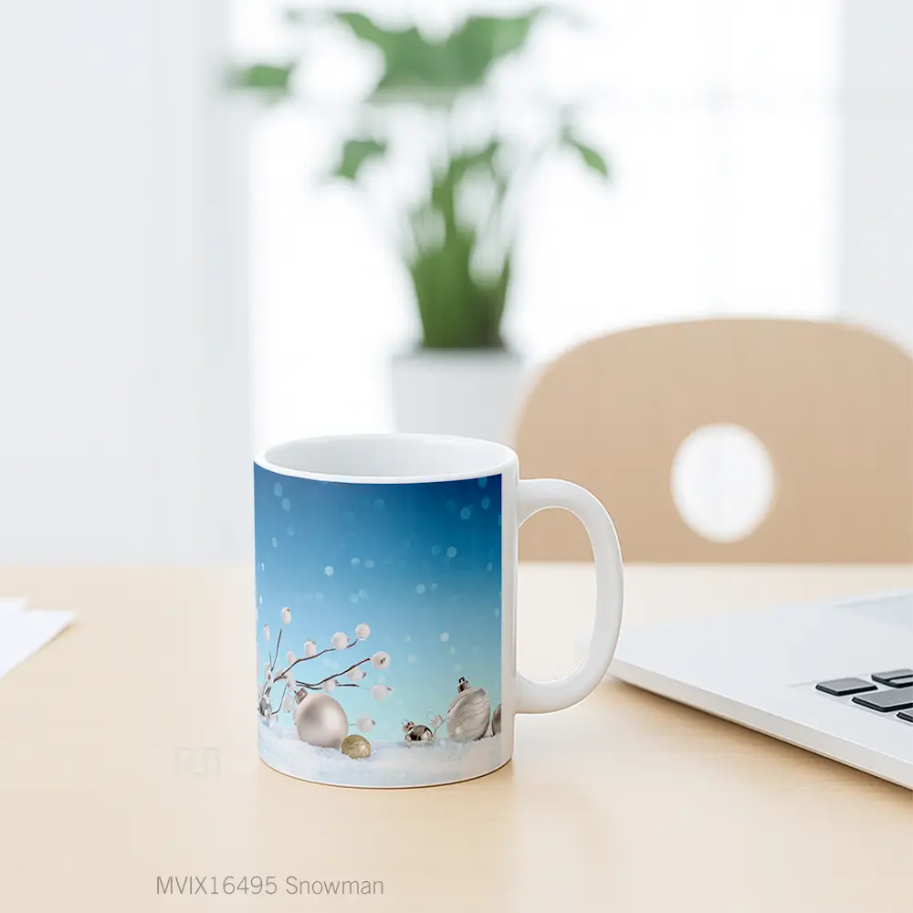 Mug Snowman Full Wrap Lanscape - All-side / Desain