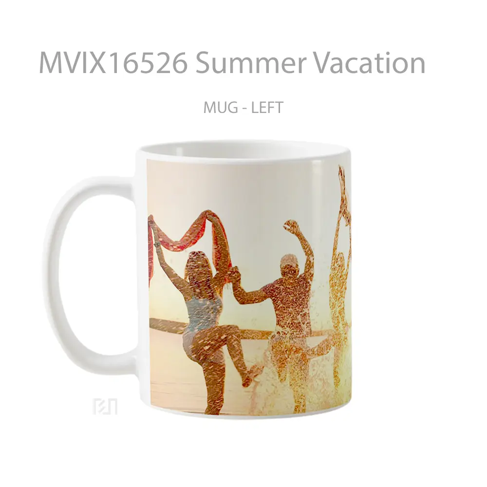Mug Summer Vacation Full Wrap Lanscape - All-side / Desain