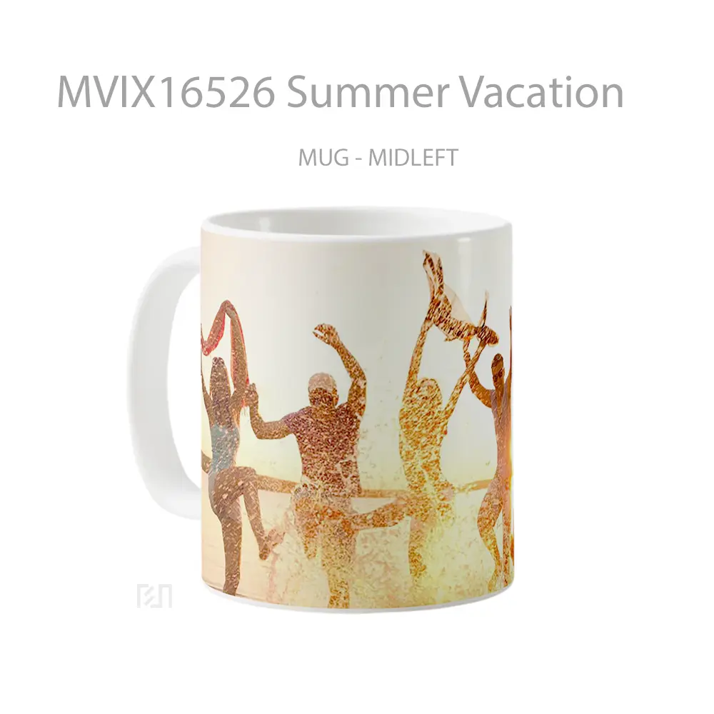 Mug Summer Vacation Full Wrap Lanscape - All-side / Desain