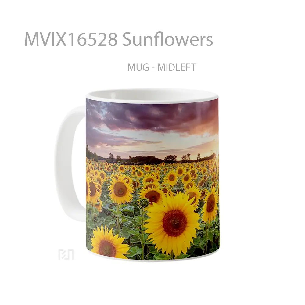 Mug Sunflowers Full Wrap Lanscape - All-side / Desain