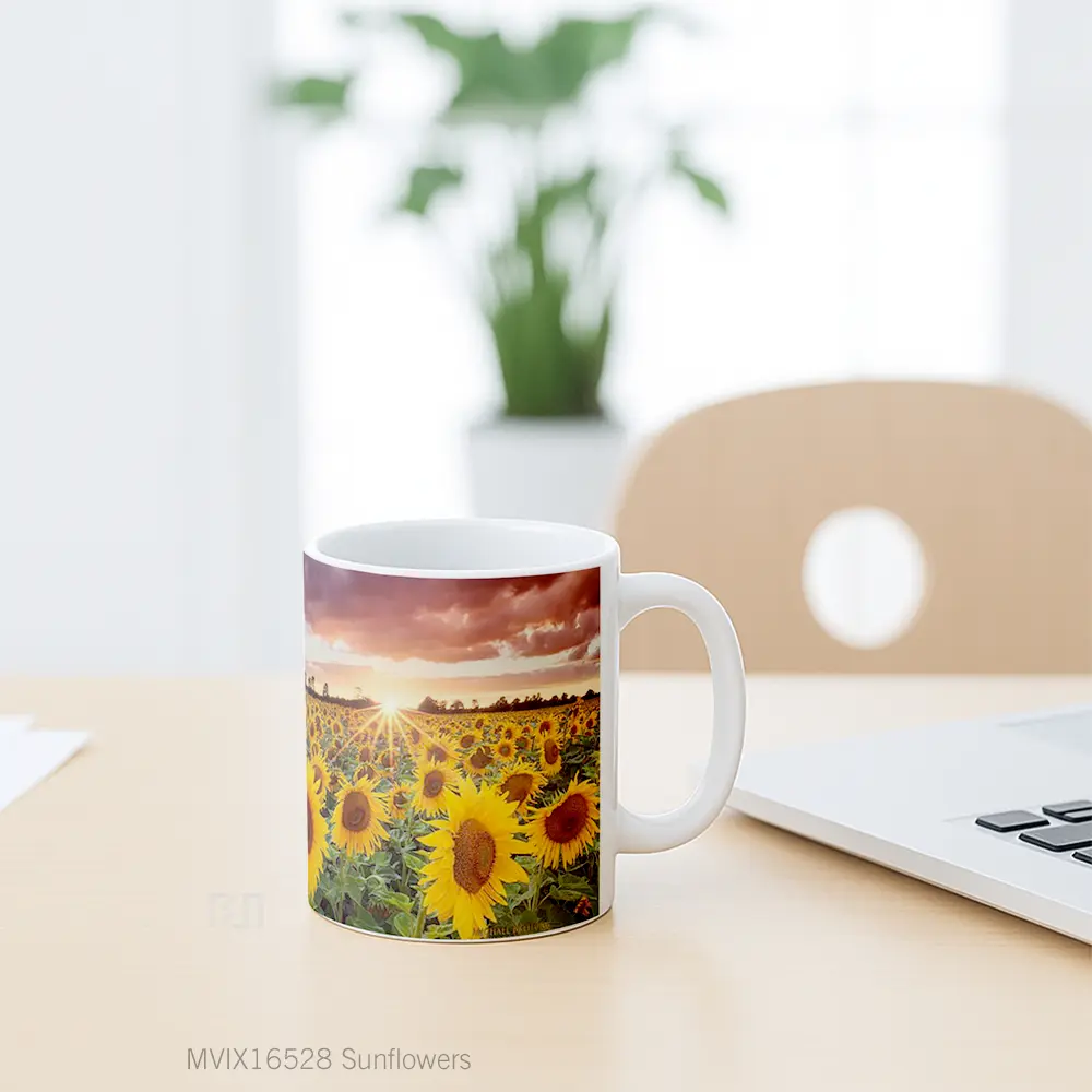 Mug Sunflowers Full Wrap Lanscape - All-side / Desain