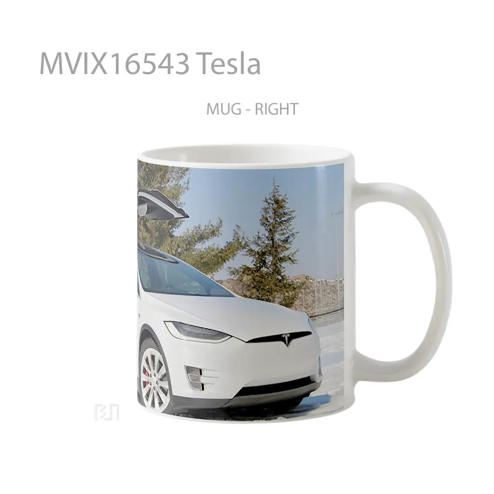 Mug Tesla Full Wrap Lanscape - All-side / Desain