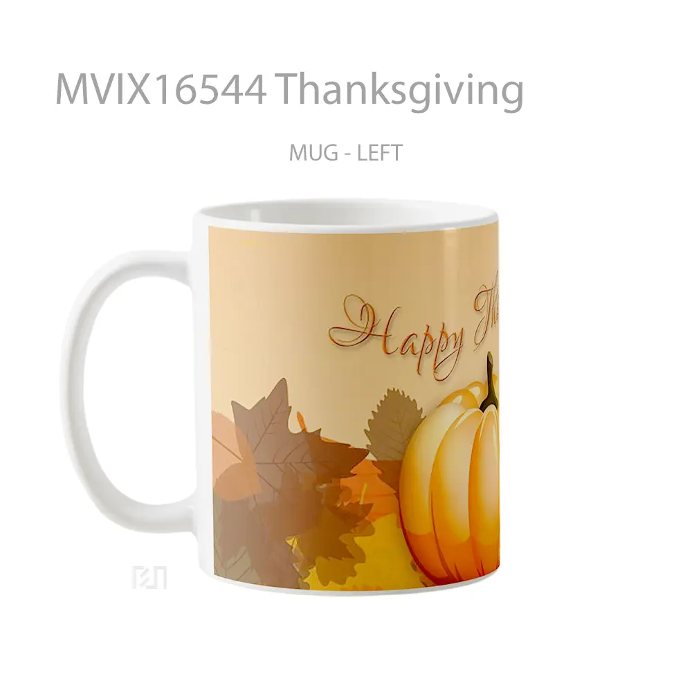Mug Thanksgiving Full Wrap Lanscape - All-side / Desain