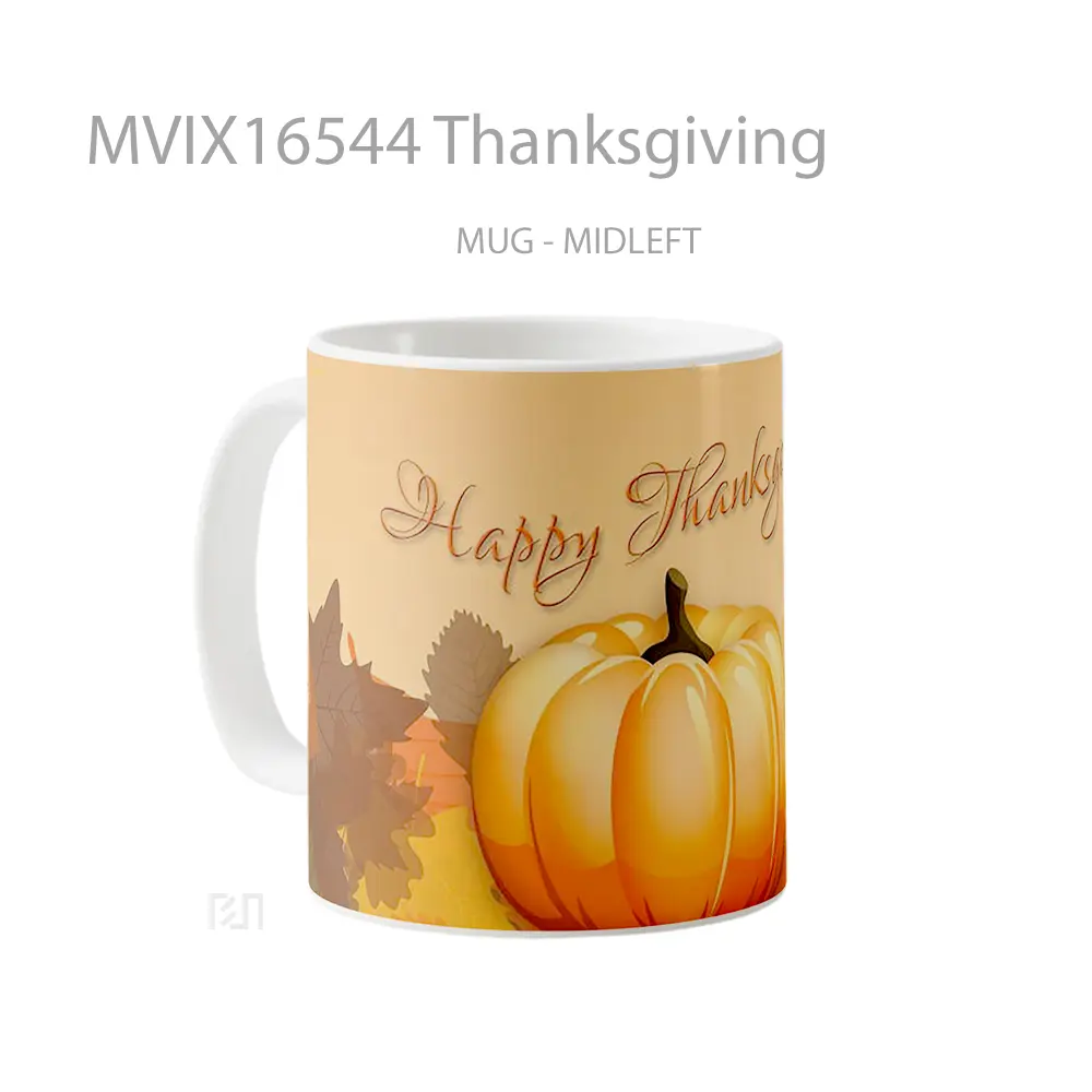 Mug Thanksgiving Full Wrap Lanscape - All-side / Desain