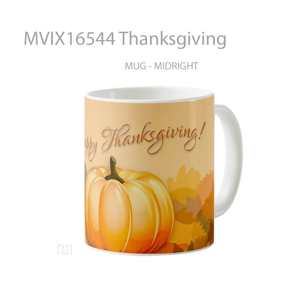 Mug Thanksgiving Full Wrap Lanscape - All-side / Desain