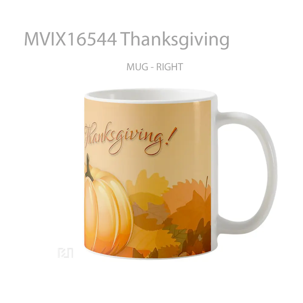 Mug Thanksgiving Full Wrap Lanscape - All-side / Desain