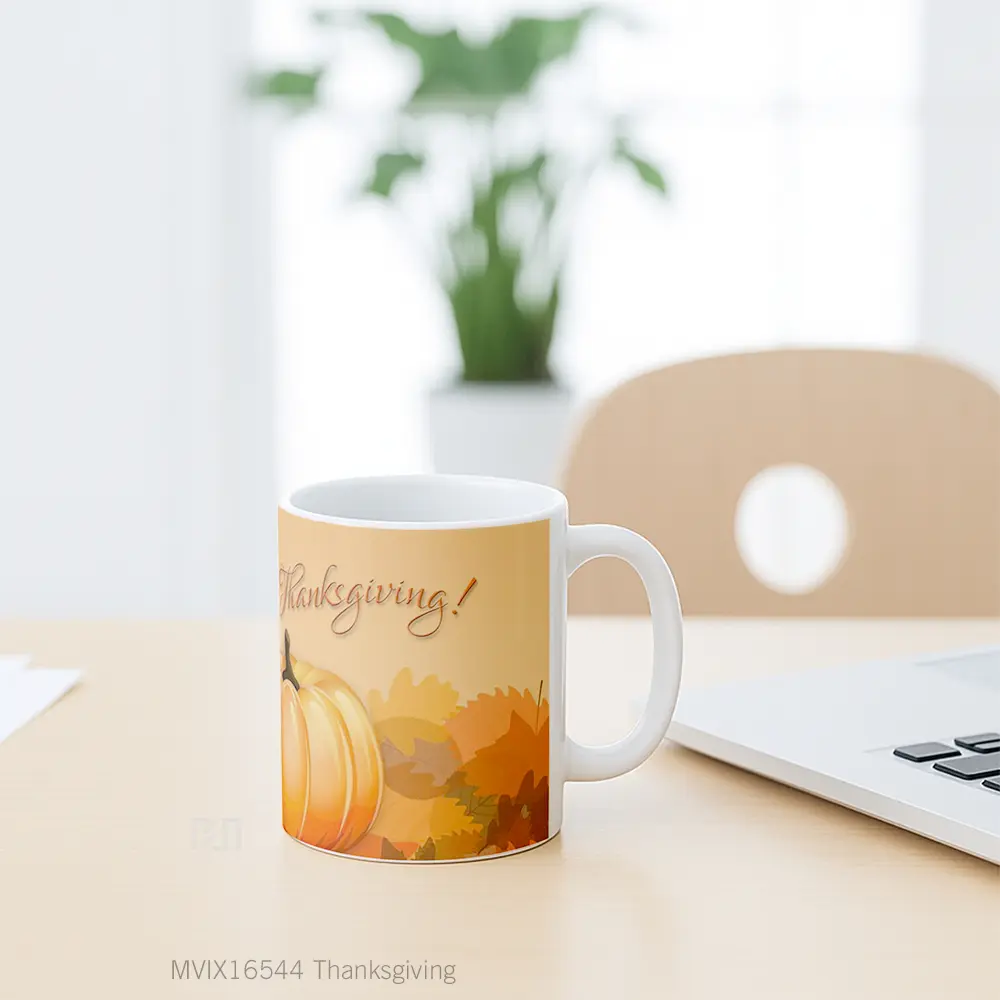 Mug Thanksgiving Full Wrap Lanscape - All-side / Desain