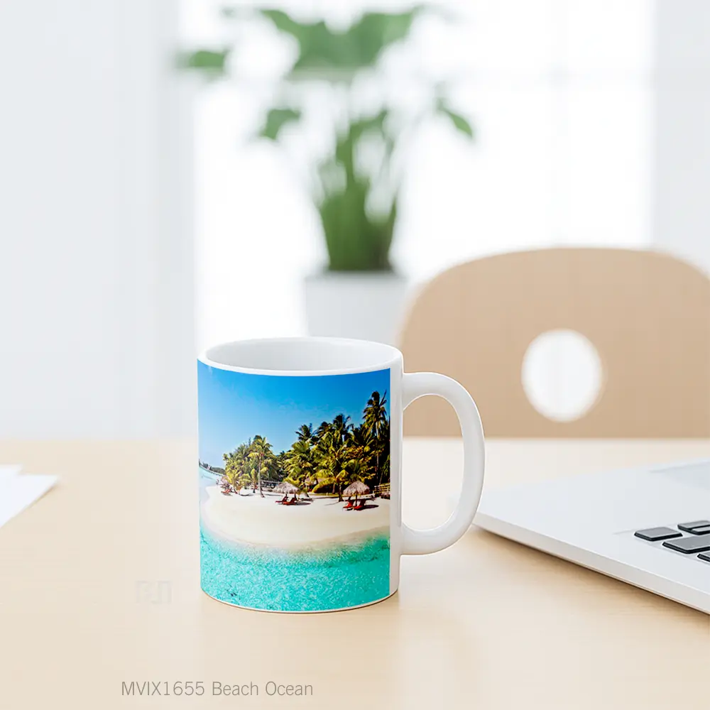 Mug Beach Ocean Full Wrap Lanscape - All-side / Desain