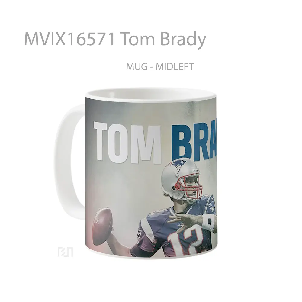 Mug Tom Brady Full Wrap Lanscape - All-side / Desain