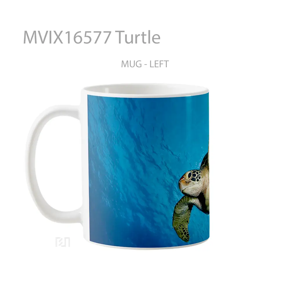 Mug Turtle Full Wrap Lanscape - All-side / Desain