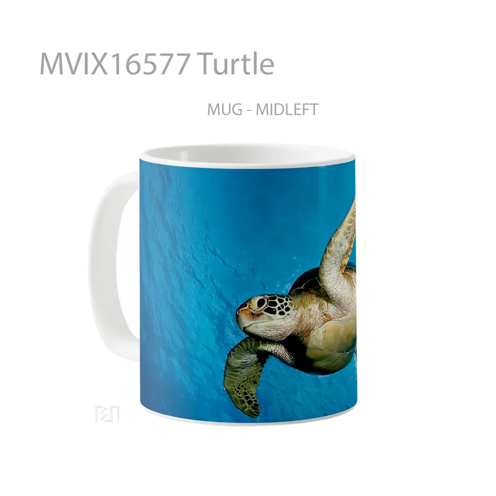 Mug Turtle Full Wrap Lanscape - All-side / Desain