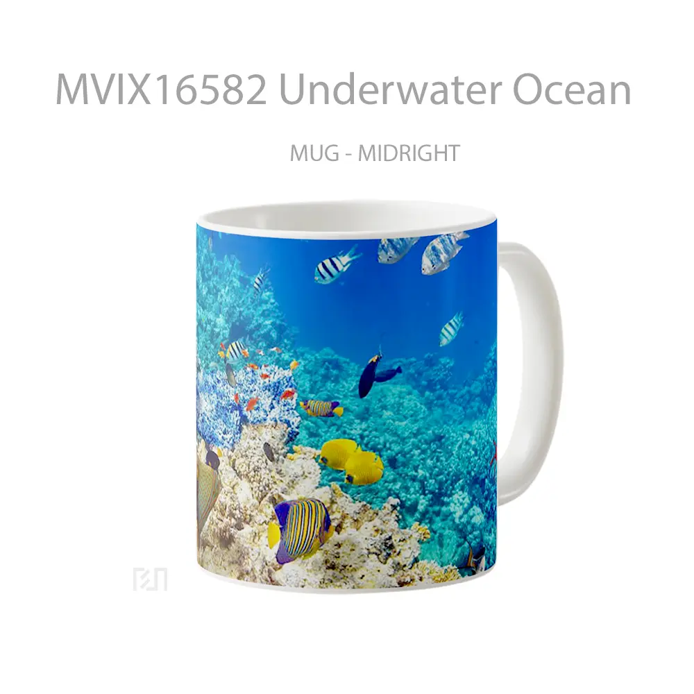 Mug Underwater Ocean Full Wrap Lanscape - All-side / Desain