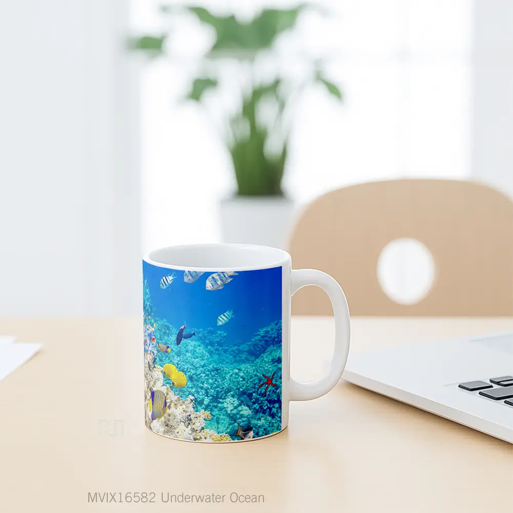 Mug Underwater Ocean Full Wrap Lanscape - All-side / Desain
