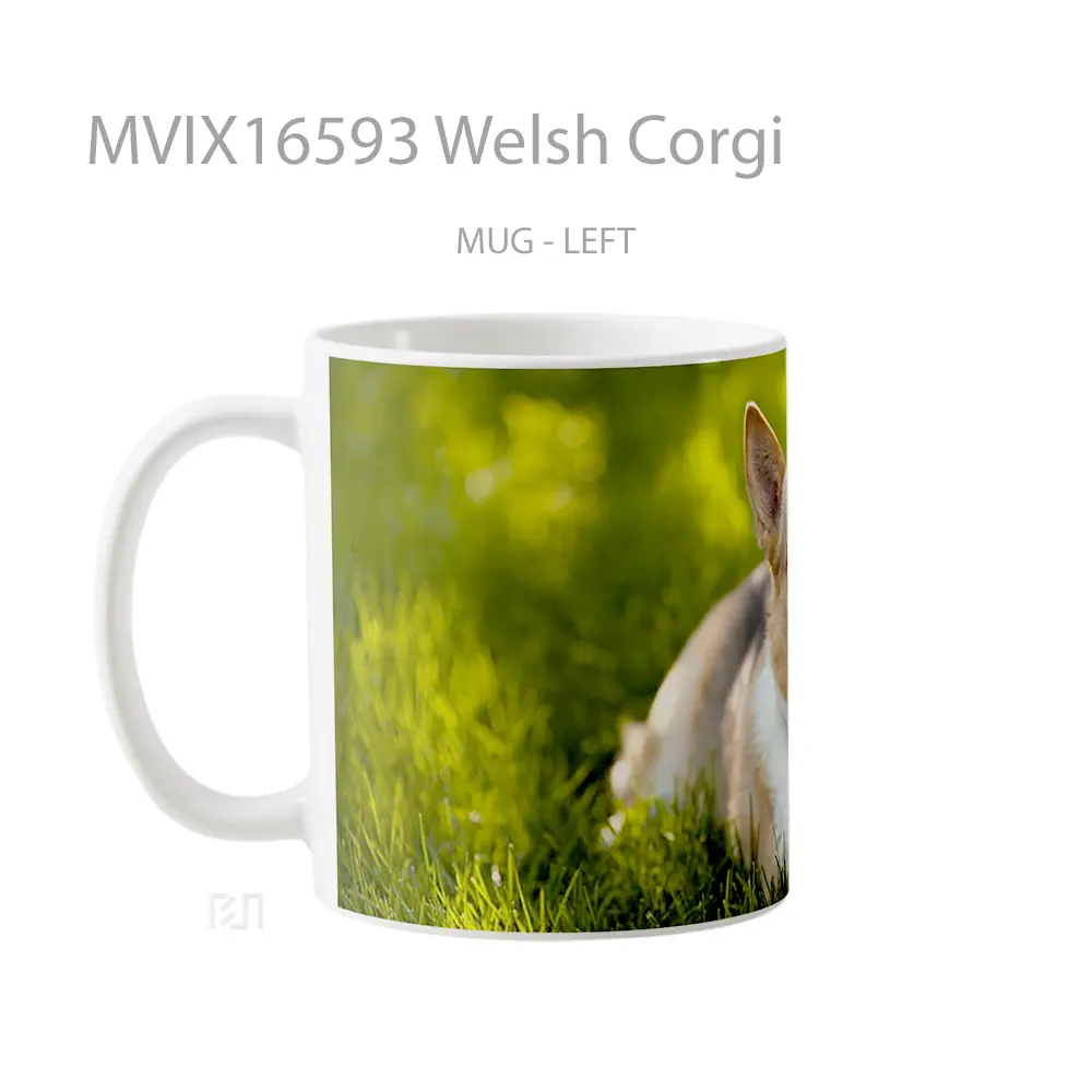 Mug Welsh Corgi Full Wrap Lanscape - All-side / Desain