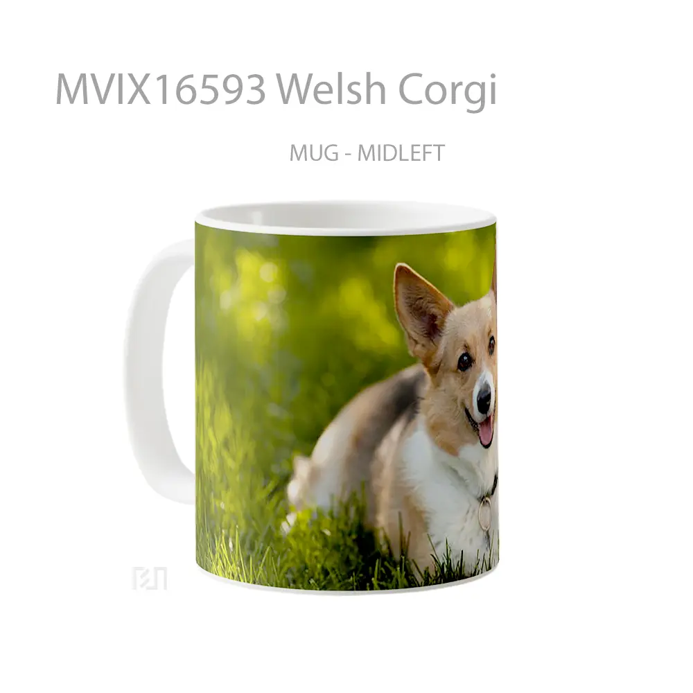 Mug Welsh Corgi Full Wrap Lanscape - All-side / Desain
