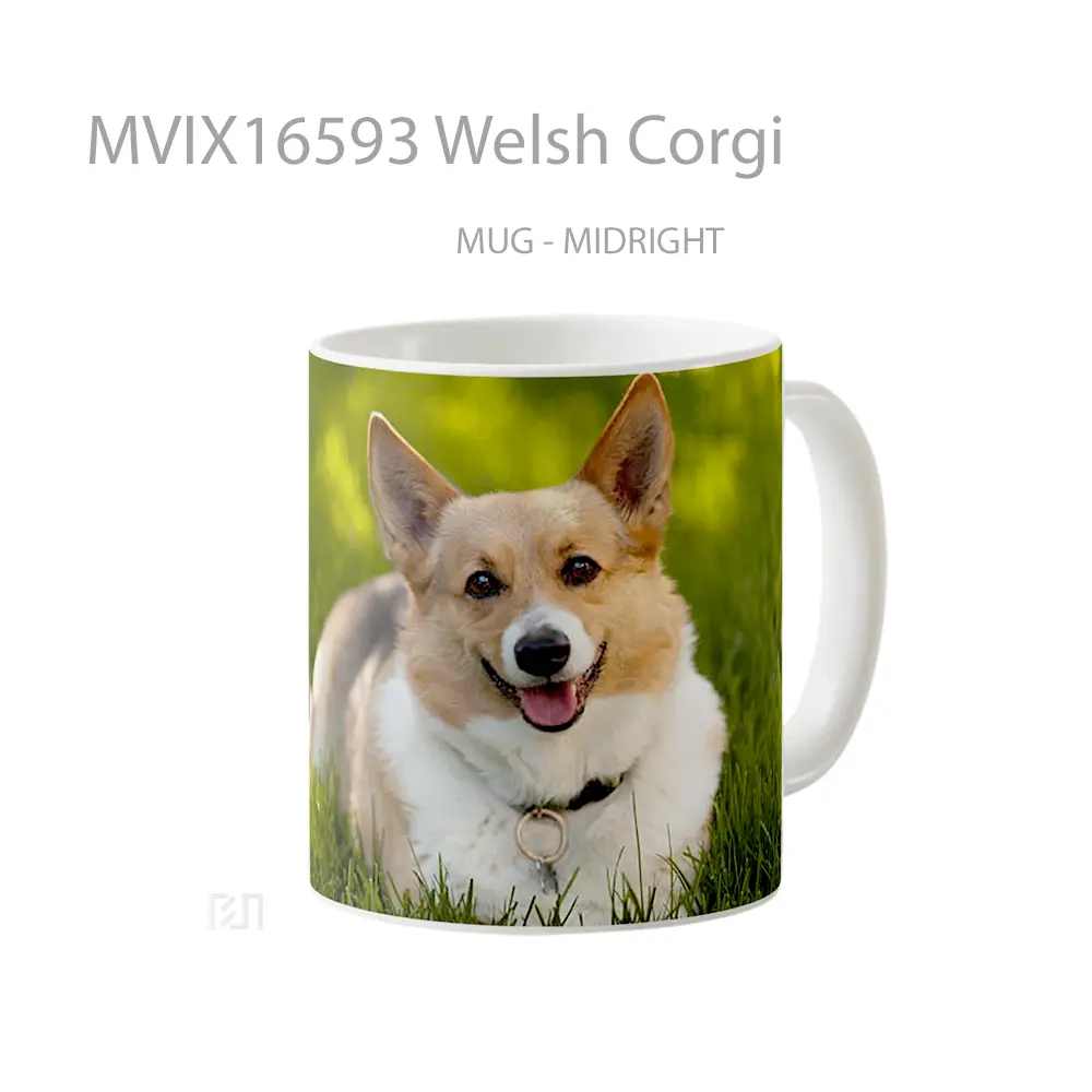 Mug Welsh Corgi Full Wrap Lanscape - All-side / Desain