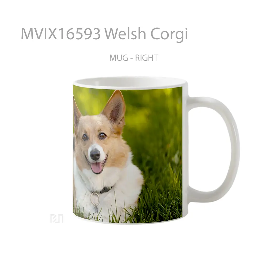 Mug Welsh Corgi Full Wrap Lanscape - All-side / Desain