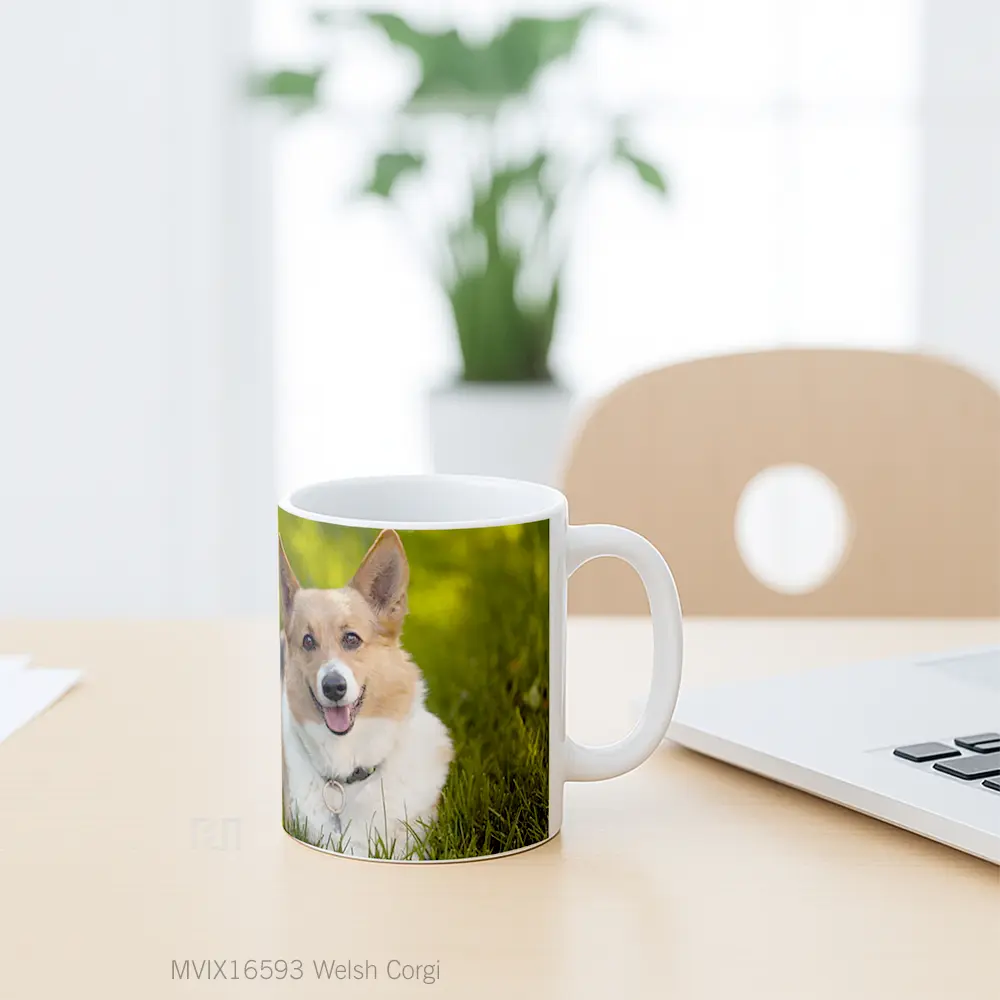Mug Welsh Corgi Full Wrap Lanscape - All-side / Desain