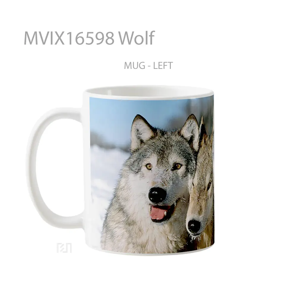 Mug Wolf Full Wrap Lanscape - All-side / Desain