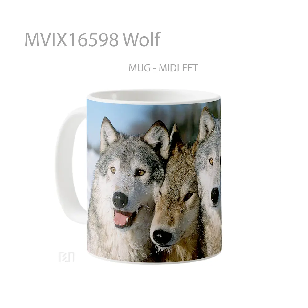 Mug Wolf Full Wrap Lanscape - All-side / Desain