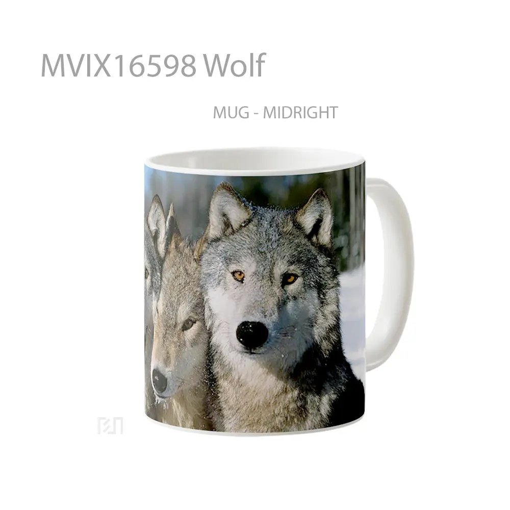 Mug Wolf Full Wrap Lanscape - All-side / Desain