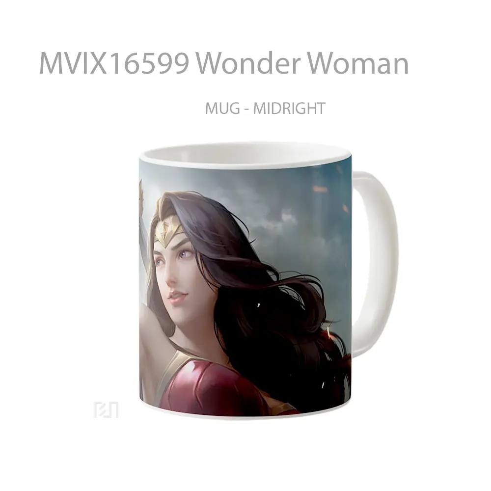 Mug Wonder Woman Full Wrap Lanscape - All-side / Desain