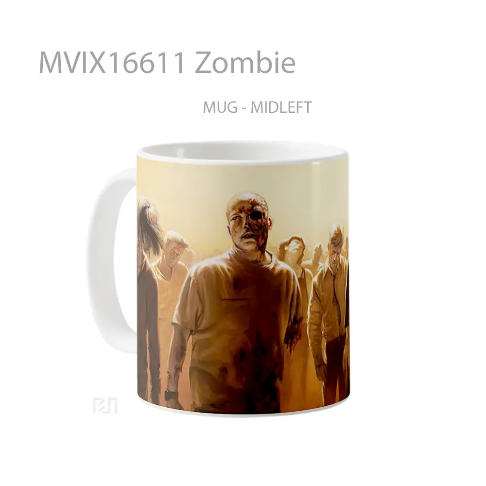 Mug Zombie Full Wrap Lanscape - All-side / Desain