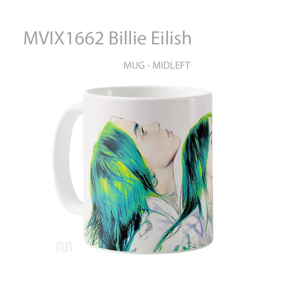Mug Billie Eilish Full Wrap Lanscape - All-side / Desain