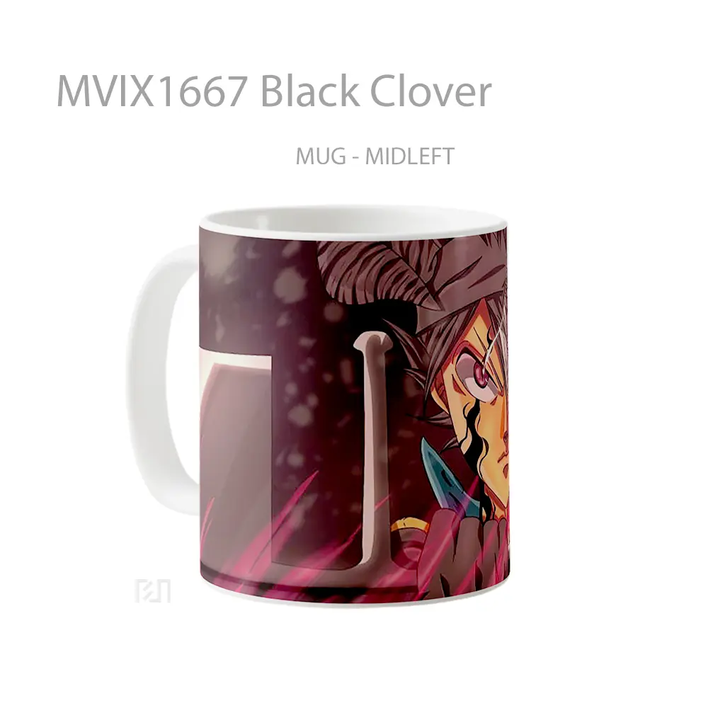 Mug Black Clover Full Wrap Lanscape - All-side / Desain