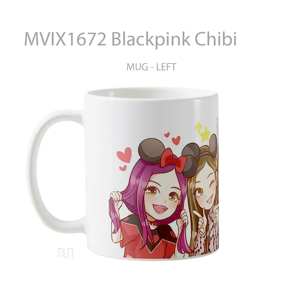 Mug Blackpink Chibi Full Wrap Lanscape - All-side / Desain