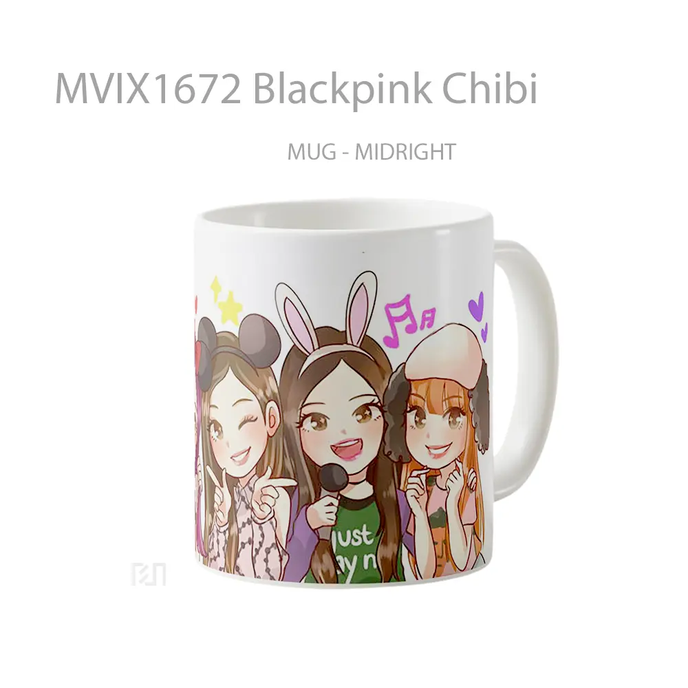 Mug Blackpink Chibi Full Wrap Lanscape - All-side / Desain