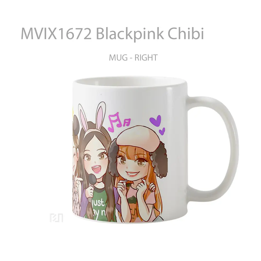 Mug Blackpink Chibi Full Wrap Lanscape - All-side / Desain