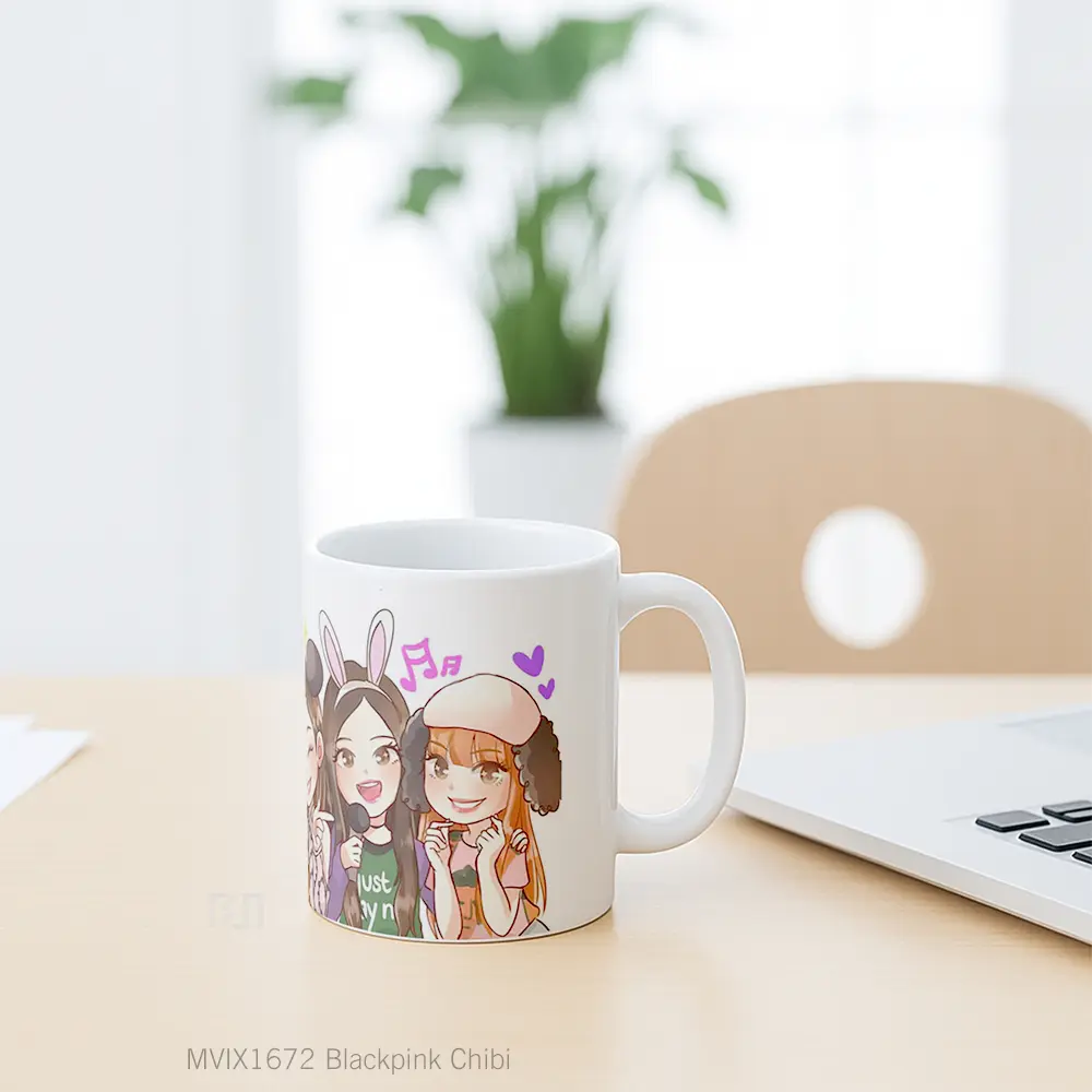 Mug Blackpink Chibi Full Wrap Lanscape - All-side / Desain