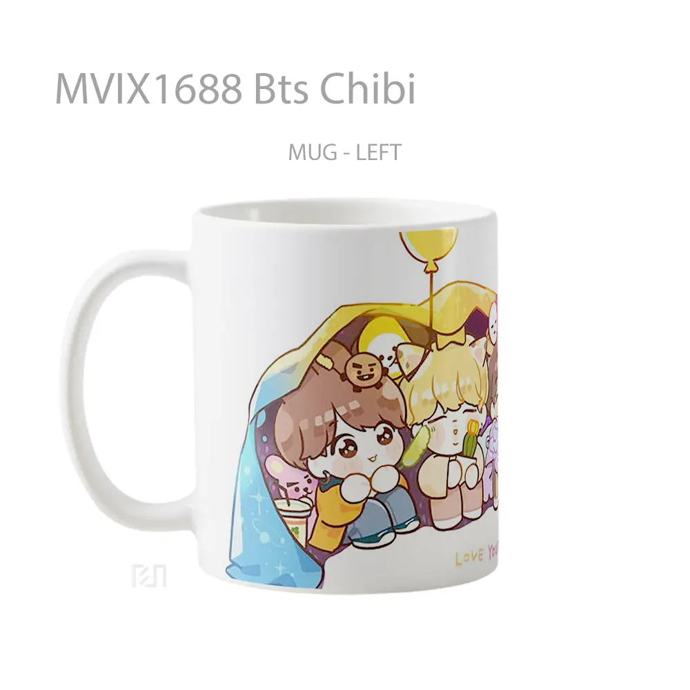 Mug Bts Chibi Full Wrap Lanscape - All-side / Desain