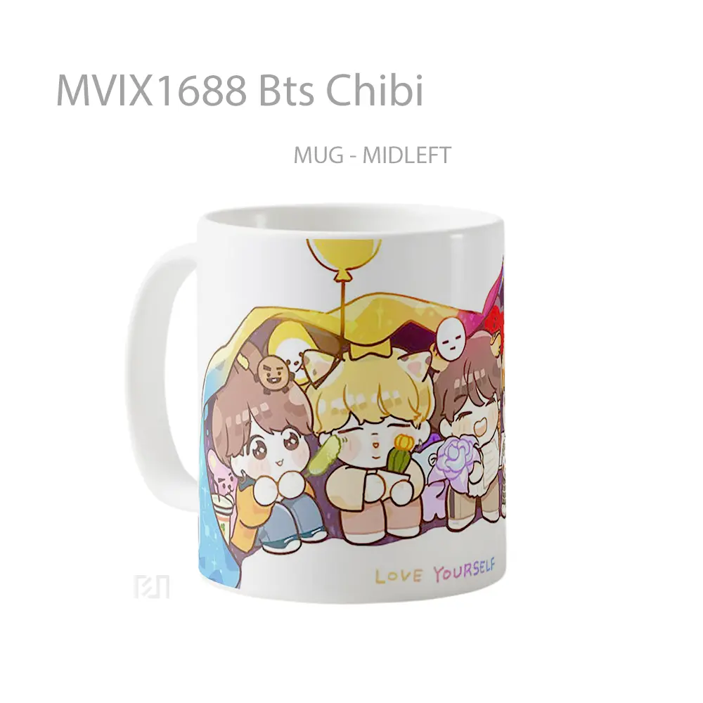 Mug Bts Chibi Full Wrap Lanscape - All-side / Desain