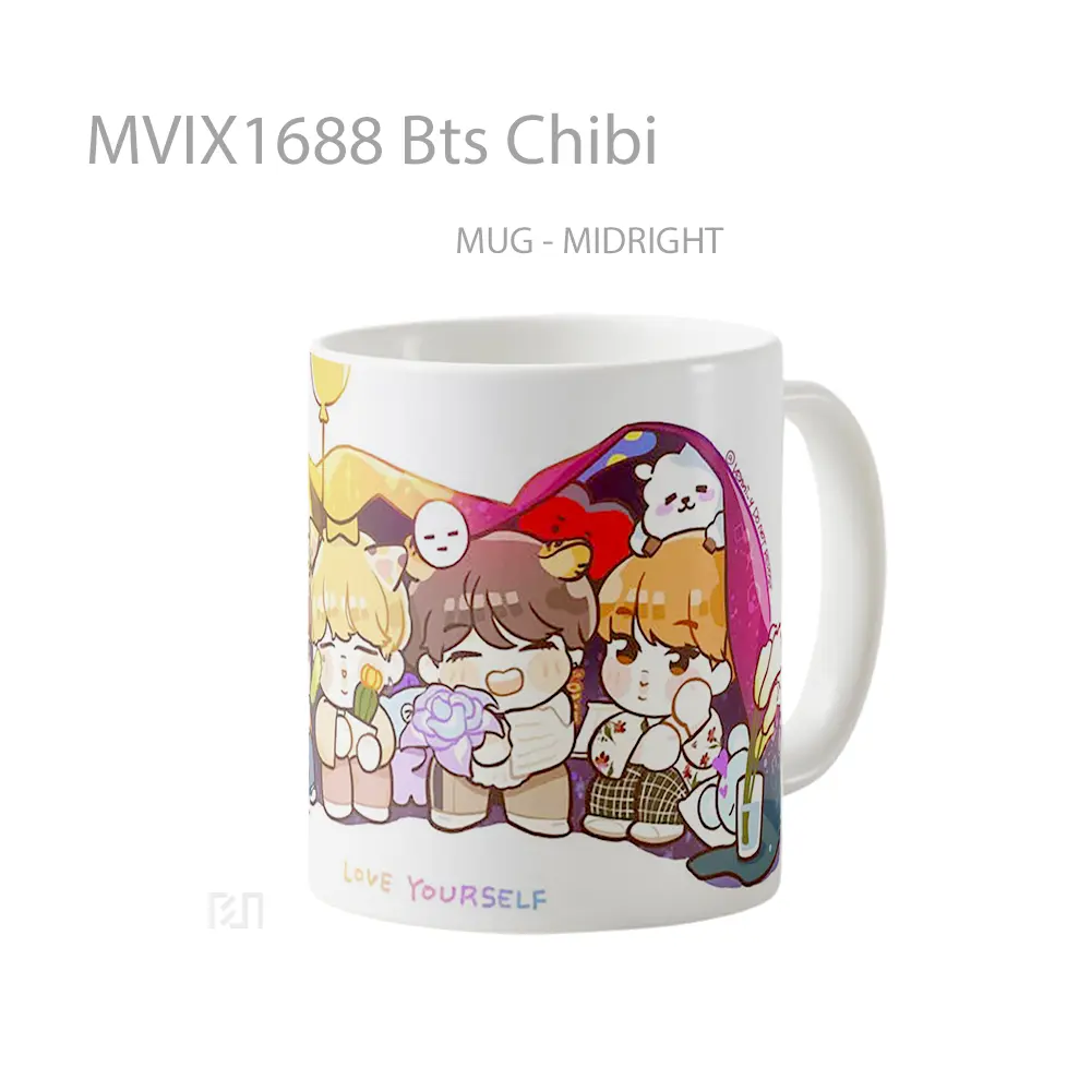 Mug Bts Chibi Full Wrap Lanscape - All-side / Desain
