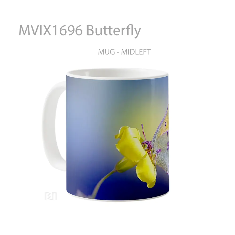 Mug Butterfly Full Wrap Lanscape - All-side / Desain